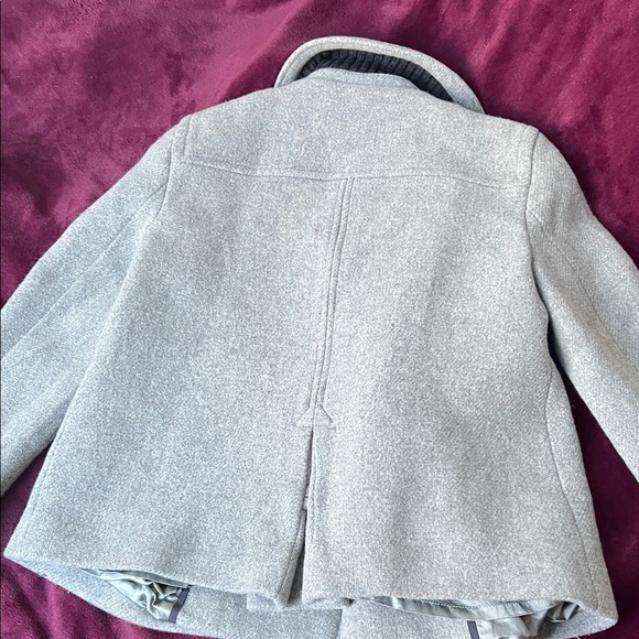 J. Crew Light Gray Pea Coat with Charcoal Accents - Picture 4 of 7